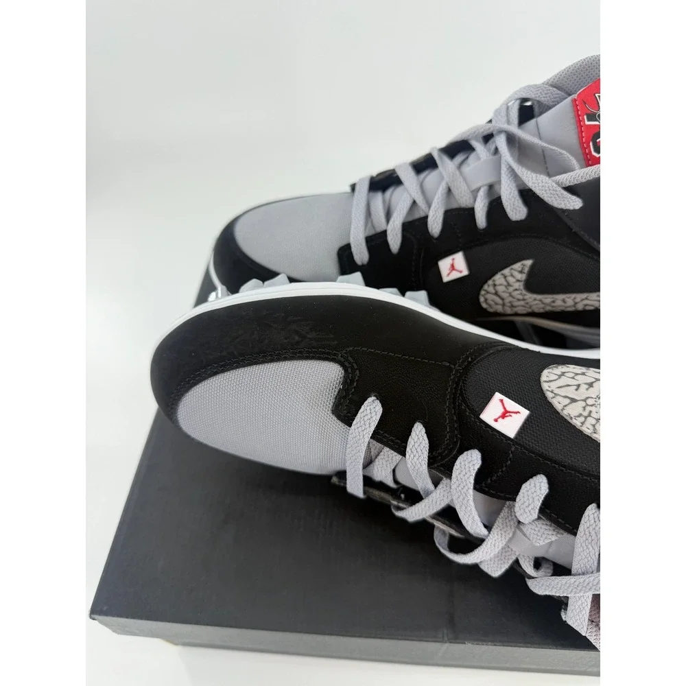 Jordan Stadium 90 Low TD Black Cement Football Cleats HQ0210-060 Mens Size 12